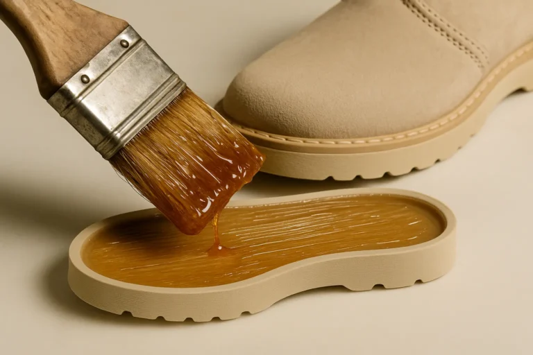 Coat the sole with polyurethane glue