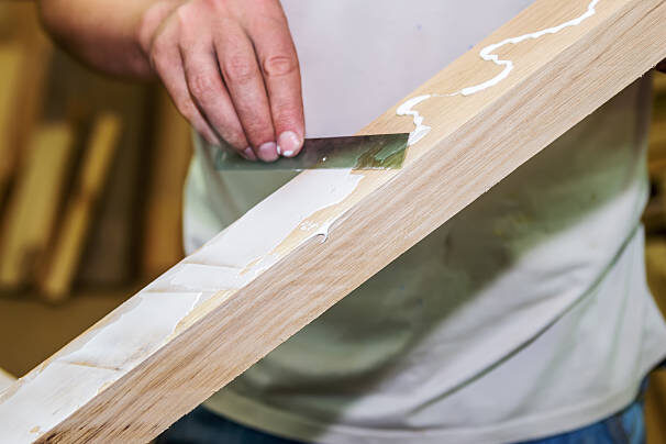 The picture was taken in a furniture workshop in the city of Orenburg, Russia.