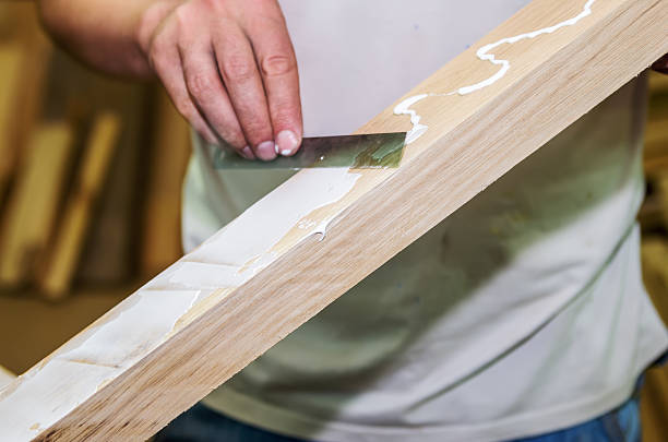 The picture was taken in a furniture workshop in the city of Orenburg, Russia.