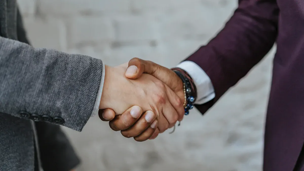 partners shake hands