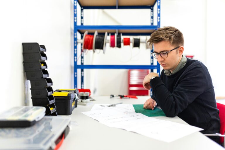 designer working on his work table