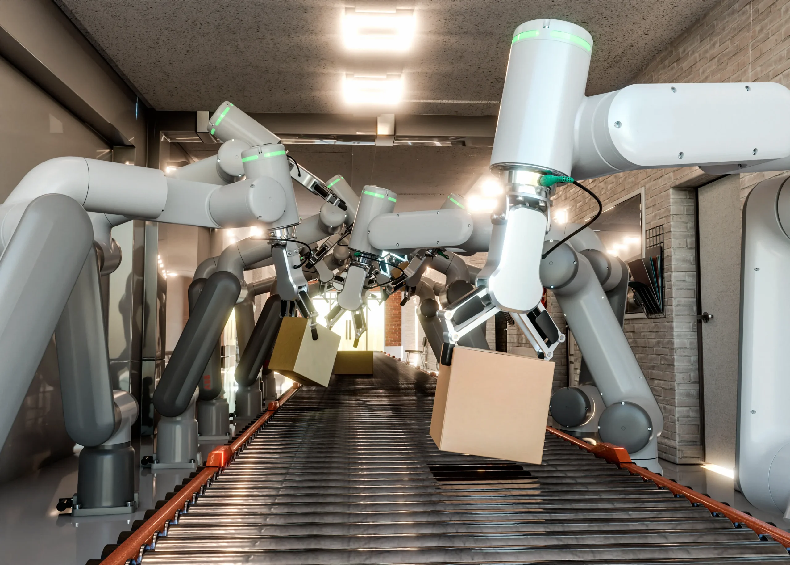 3d rendering industry 40 concept