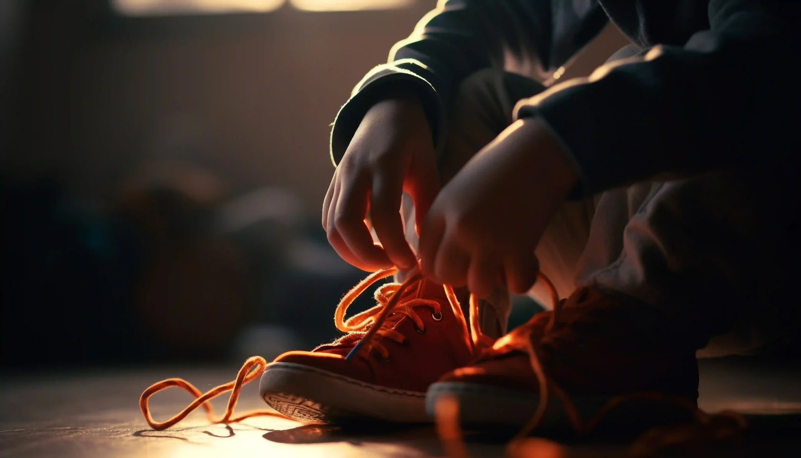sports shoe laces tied tight exercise generated by ai