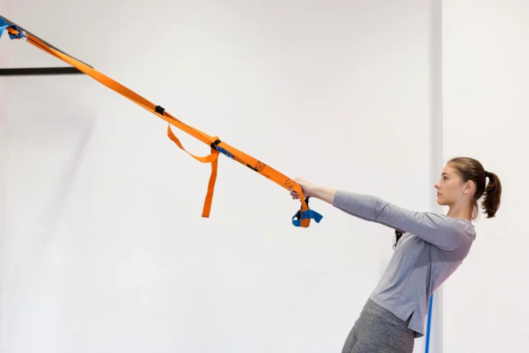 woman doing flexible sport exercises