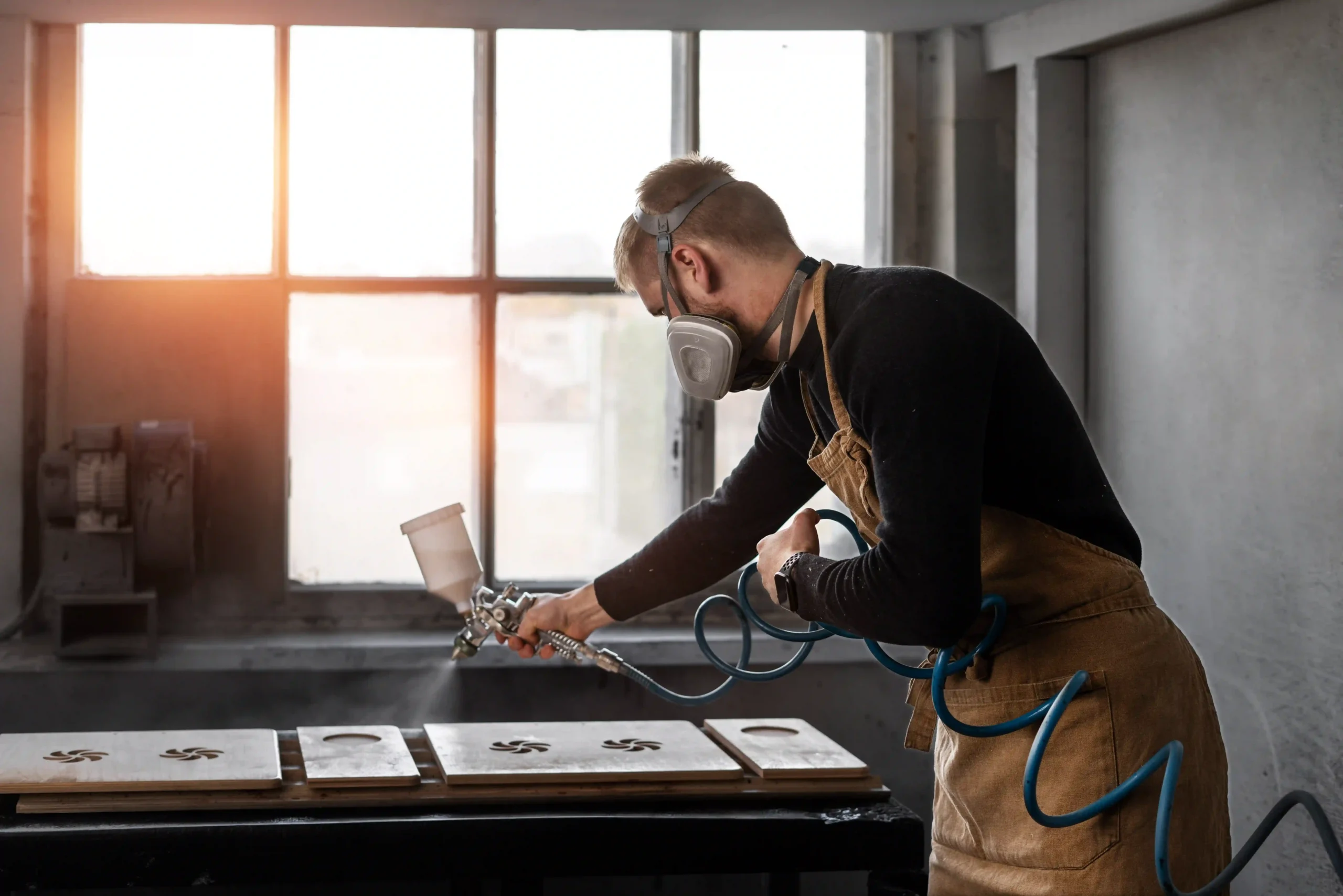 The person who is using spray paint