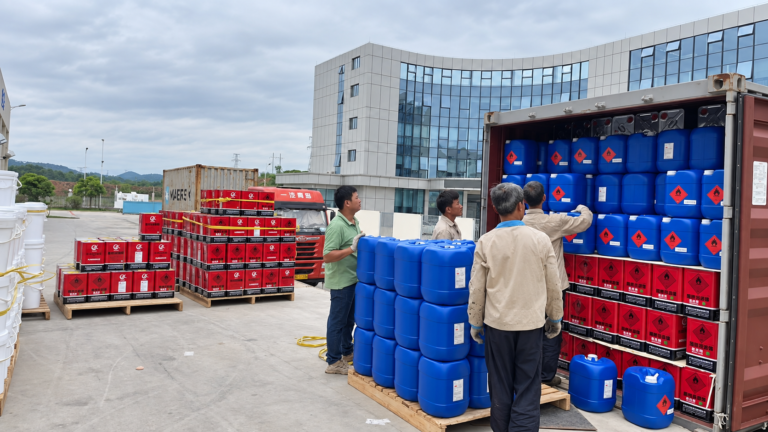 Industrial adhesives prepared for shipment with SDS, TDS and COA documentation